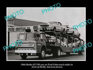 OLD LARGE HISTORIC PHOTO OF 1966 FORD COBRA SHELBY GT CARS AT SHELBY FACTORY