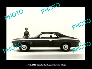 OLD LARGE HISTORIC PHOTO OF 1968 AMC JAVELIN SST CAR LAUNCH PRESS PHOTO