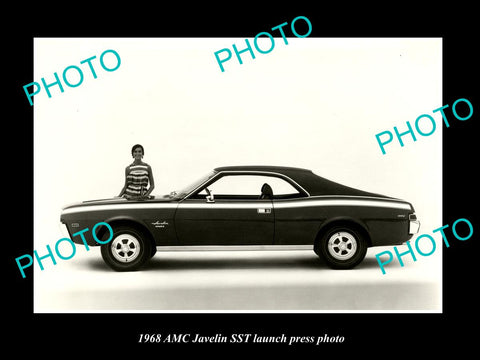 OLD LARGE HISTORIC PHOTO OF 1968 AMC JAVELIN SST CAR LAUNCH PRESS PHOTO