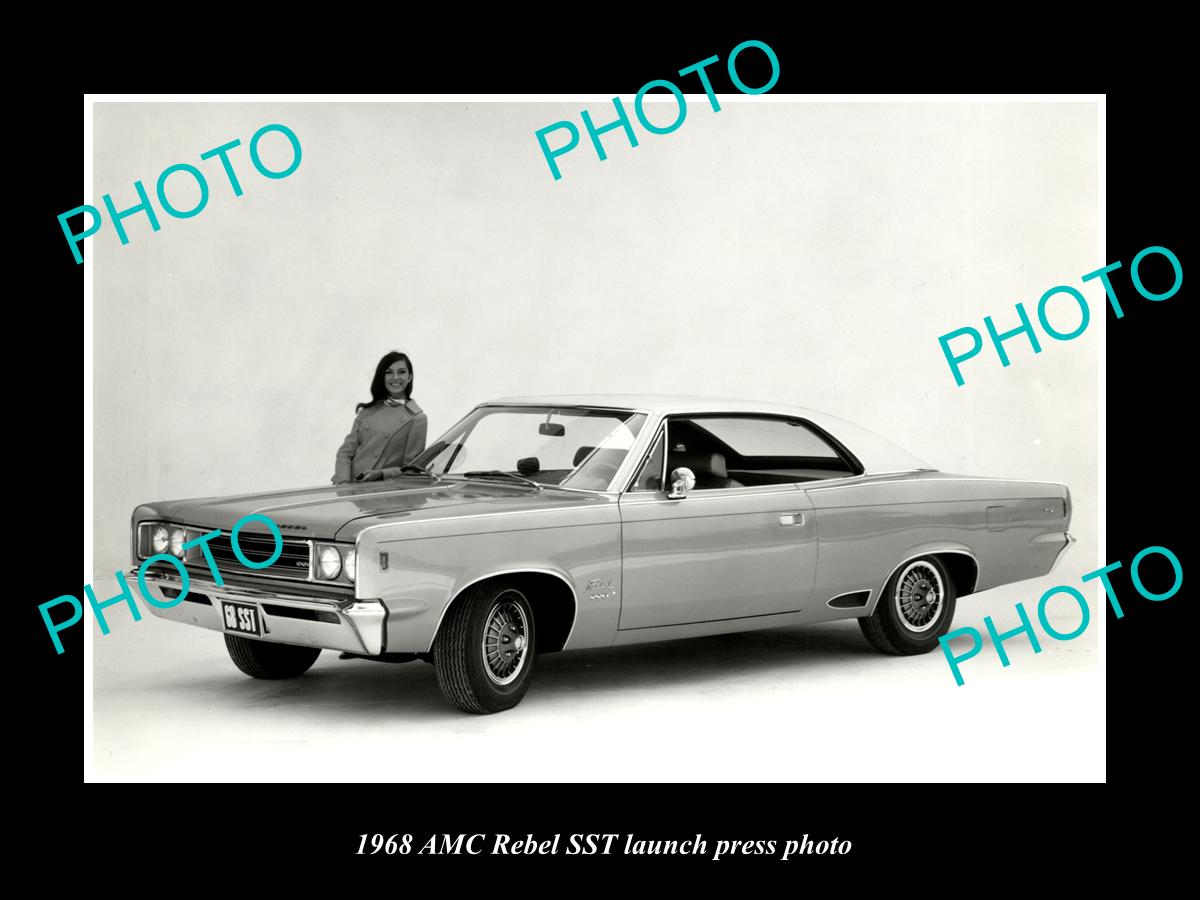 OLD LARGE HISTORIC PHOTO OF 1968 AMC REBEL SST COUPE CAR LAUNCH PRESS PHOTO