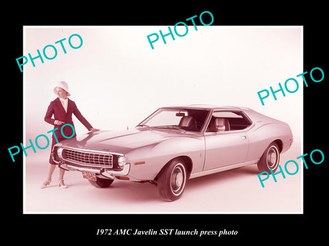 OLD LARGE HISTORIC PHOTO OF 1972 AMC JAVELIN SST CAR LAUNCH PRESS PHOTO