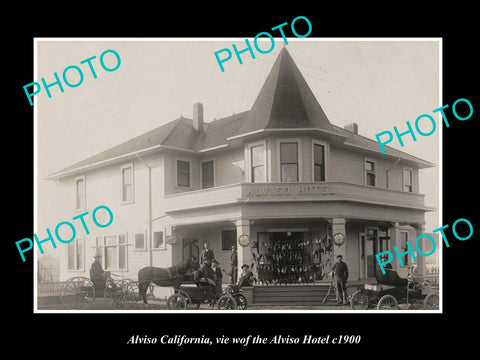 OLD LARGE HISTORIC PHOTO OF ALVISIO CALIFORNIA, VIEW OF THE ALVISIO HOTEL c1900