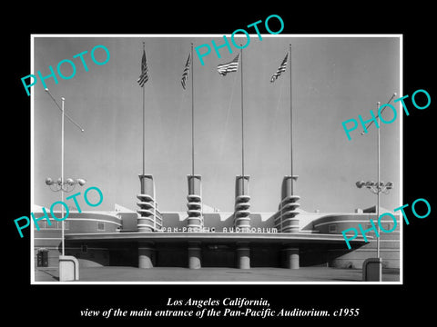 OLD LARGE HISTORIC PHOTO OF LOS ANGELES CALIFORNIA, PAN PACIFIC AUDITORIUM 1955