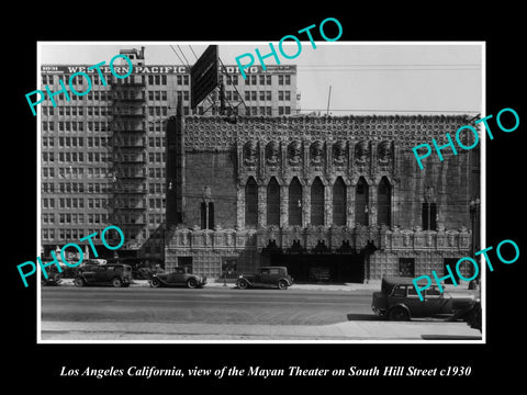 OLD LARGE HISTORIC PHOTO OF LOS ANGELES CALIFORNIA, THE MAYAN THEATER 1930