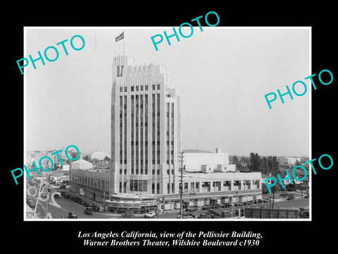 OLD LARGE HISTORIC PHOTO OF LOS ANGELES CALIFORNIA, WARNER BROS THEATER 1930 1