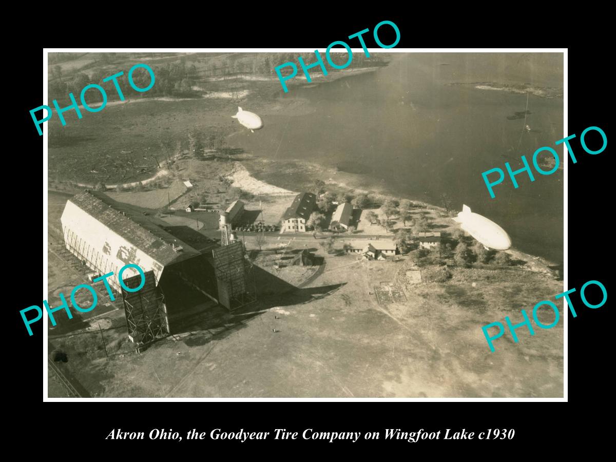 OLD LARGE HISTORIC PHOTO OF AKRON OHIO, GOODYEAR TIRE Co, WINGFOOT LAKE c1930