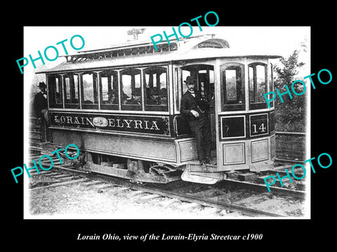 OLD LARGE HISTORIC PHOTO OF LORAIN OHIO, THE LORAIN - EYLRIA STREETCAR c1900