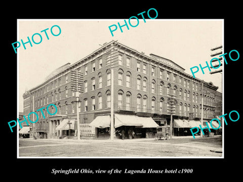 OLD LARGE HISTORIC PHOTO OF SPRINGFIELD OHIO, THE LAGONDA HOUSE HOTEL c1900