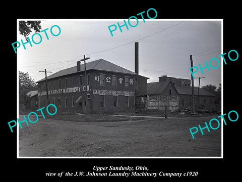 OLD LARGE HISTORIC PHOTO OF UPPER SANDUSKY OHIO, THE JOHNSON LAUNDRY Co c1920