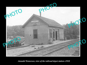 OLD LARGE HISTORIC PHOTO OF ANNADEL TENNESSEE, THE RAILROAD DEPOT STATION c1910