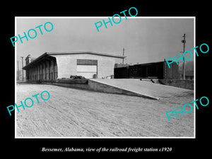 OLD LARGE HISTORIC PHOTO OF BESSEMER ALABAMA, THE RAILROAD DEPOT STATION c1920