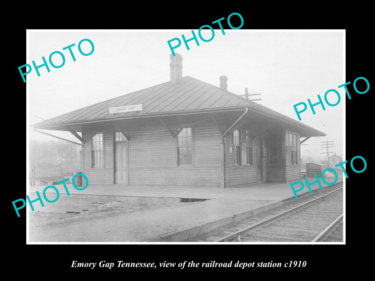 OLD LARGE HISTORIC PHOTO OF EMORY GAP TENNESSEE RAILROAD DEPOT STATION c1910