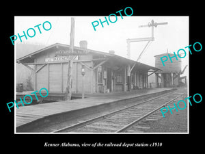 OLD LARGE HISTORIC PHOTO OF KEENER ALABAMA, THE RAILROAD DEPOT STATION c1910