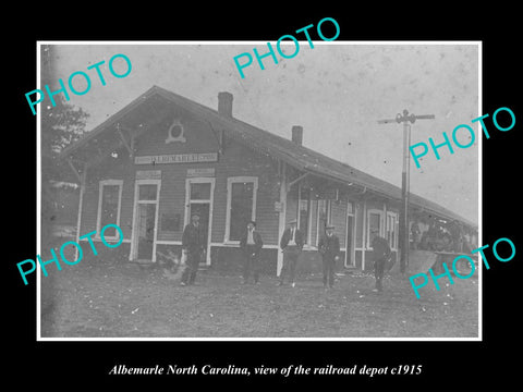 OLD LARGE HISTORIC PHOTO OF ALBEMARLE NORTH CAROLINA, THE RAILROAD DEPOT c1915