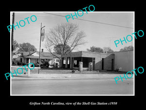 OLD LARGE HISTORIC PHOTO OF GRIFTON NORTH CAROLINA, THE SHELL GAS STATION c1950