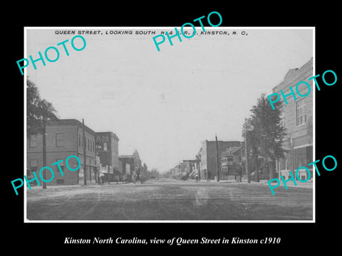 OLD LARGE HISTORIC PHOTO OF KINSTON NORTH CAROLINA, VIEW OF QUEEN STREET c1910