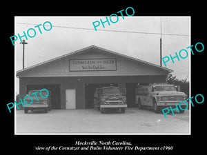 OLD LARGE HISTORIC PHOTO OF MOCKSVILLE NORTH CAROLINA, C&D FIRE DEPARTMENT c1960