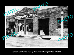 OLD LARGE HISTORIC PHOTO OF OXNARD CALIFORNIA, THE CARNERS MOTOR GARAGE c1925