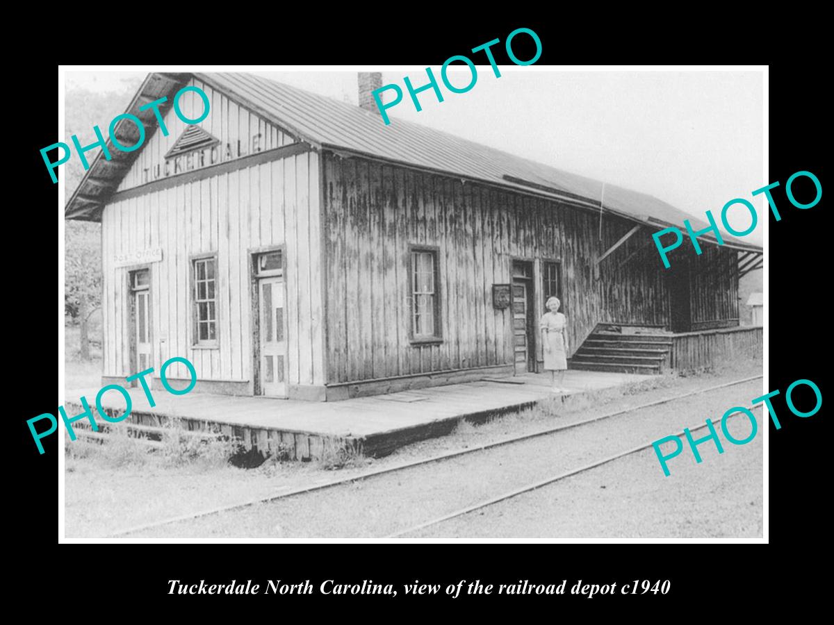 OLD LARGE HISTORIC PHOTO OF TUCKERDALE NORTH CAROLINA, RAILROAD STATION c1940