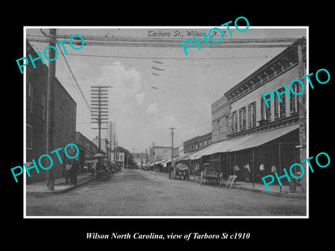 OLD LARGE HISTORIC PHOTO OF WILSON NORTH CAROLINA, VIEW OF TARBORO STREET c1910