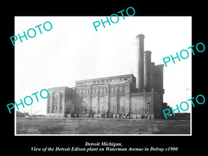 OLD LARGE HISTORIC PHOTO OF DETROIT MICHIGAN, THE EDISON PLANT IN DELRAY c1900