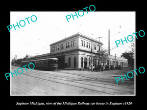 OLD LARGE HISTORIC PHOTO OF SAGINAW MICHIGAN, THE MICHIGAN RAILWAY HOUSE c1920