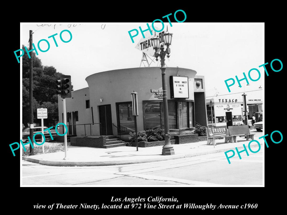 OLD LARGE HISTORIC PHOTO OF LOS ANGELES CALIFORNIA, VIEW OF THE THEATER 90 c1960