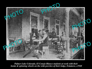 OLD LARGE HISTORIC PHOTO OF PALMER LAKE COLORADO, EL CONEJO BLANCO STUDENTS 1940