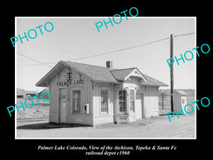 OLD LARGE HISTORIC PHOTO OF PALMER LAKE COLORADO, THE RAILROAD DEPOT c1960