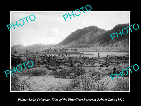 OLD LARGE HISTORIC PHOTO OF PALMER LAKE COLORADO, THE PINE CREST RESORT c1910