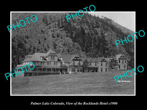 OLD LARGE HISTORIC PHOTO OF PALMER LAKE COLORADO, THE ROCKLANDS HOTEL c1900