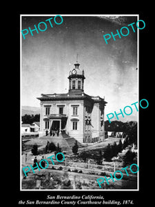 OLD HISTORIC PHOTO OF SAN BERNARDINO CALIFORNIA, THE COUNTY COURT HOUSE c1874