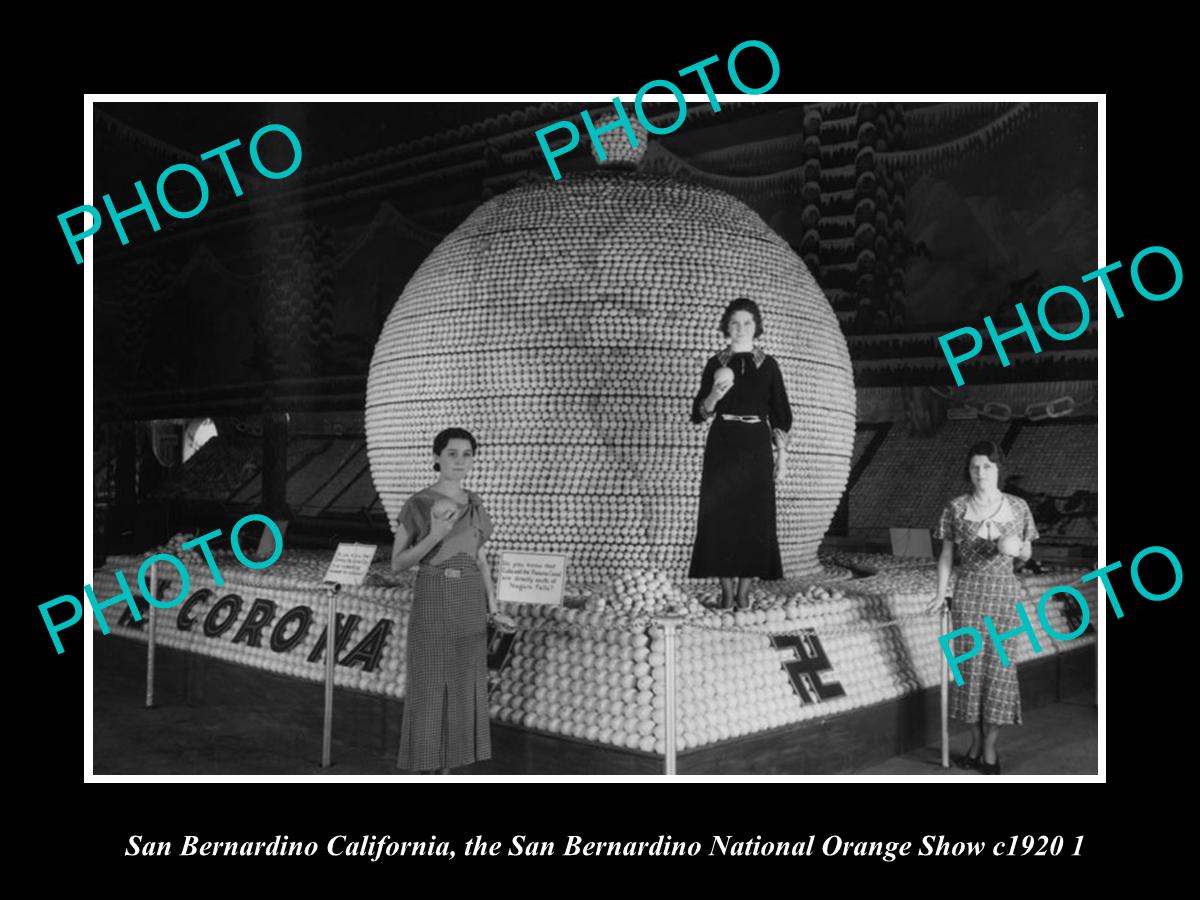 OLD HISTORIC PHOTO OF SAN BERNARDINO CALIFORNIA, THE NATIONAL ORANGE SHOW 1920