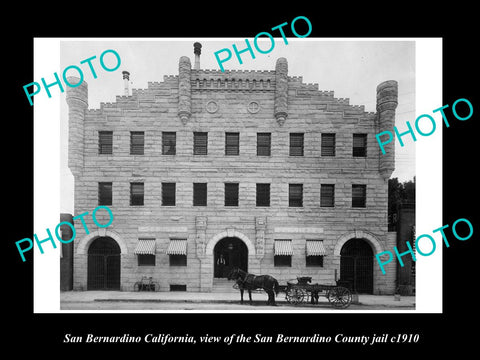 OLD HISTORIC PHOTO OF SAN BERNARDINO CALIFORNIA, VIEW OF THE COUNTY JAIL c1920