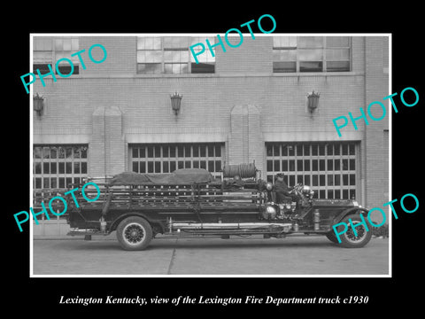 OLD LARGE HISTORIC PHOTO OF LEXINGTON KENTUCKY, VIEW OF FIRE DEPARTMENT c1930 1