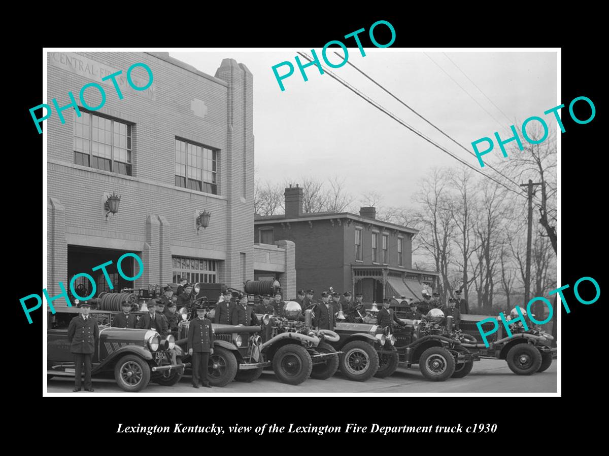 OLD LARGE HISTORIC PHOTO OF LEXINGTON KENTUCKY, VIEW OF FIRE DEPARTMENT c1930 2