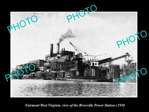 OLD LARGE HISTORIC PHOTO OF FAIRMONT WEST VIRGINIA RIVESVILLE POWER STATION 1930