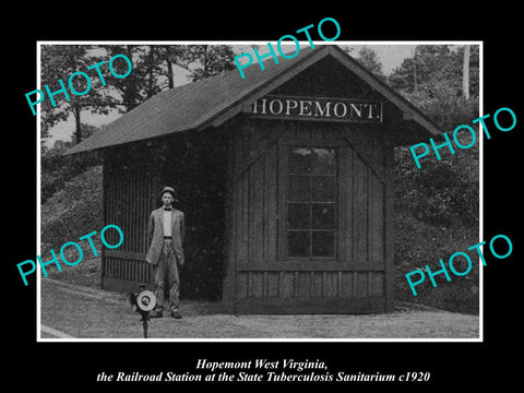 OLD LARGE HISTORIC PHOTO OF HOPEMONT WEST VIRGINIA, THE RAILROAD STATION c1920