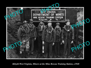 OLD LARGE HISTORIC PHOTO OF KILSYTH WEST VIRGINIA, THE MINE RESCUE STATION c1940