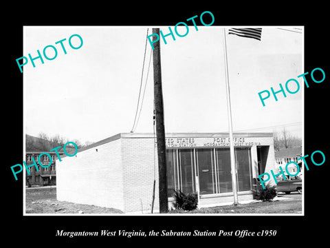 OLD LARGE HISTORIC PHOTO OF MORGANTOWN WEST VIRGINIA, SABRATON POST OFFICE c1950