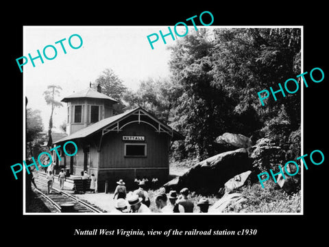 OLD LARGE HISTORIC PHOTO OF NUTTALL WEST VIRGINIA, THE RAILROAD STATION c1930