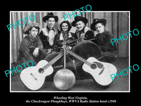 OLD HISTORIC PHOTO OF WHEELING WEST VIRGINIA, WWVA RADIO PLOUGHBOYS BAND 1940