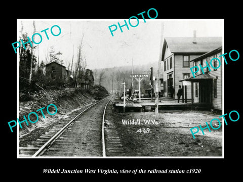 OLD LARGE HISTORIC PHOTO OF WILDELL WEST VIRGINIA, THE RAILROAD STATION c1920