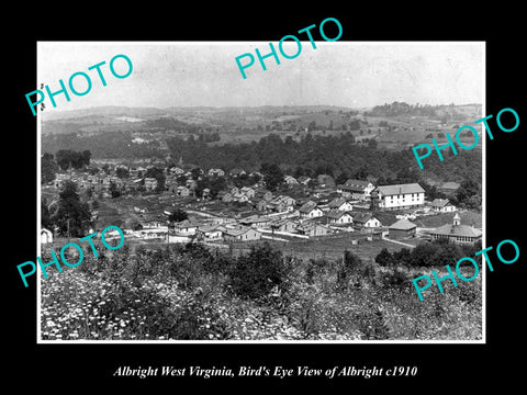 OLD LARGE HISTORIC PHOTO OF ALBRIGHT WEST VIRGINIA, VIEW OF THE TOWNSHIP c1910