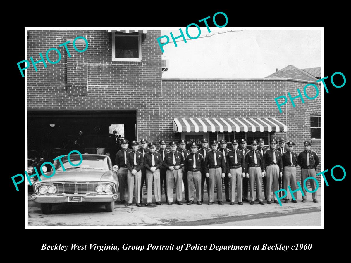 OLD LARGE HISTORIC PHOTO OF BECKLEY WEST VIRGINIA, TOWN POLICE DEPARTMENT c1960