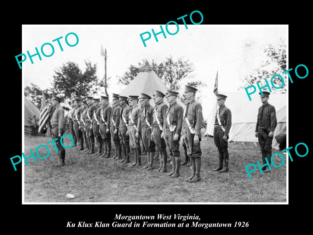 OLD LARGE HISTORIC PHOTO OF MORGANTOWN WEST VIRGINIA, KU KLUX KLAN GUARD c1926 2