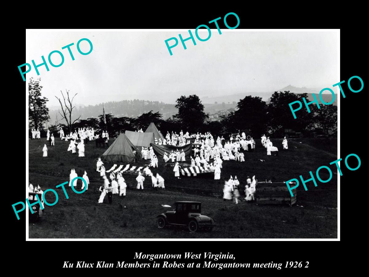 OLD LARGE HISTORIC PHOTO OF MORGANTOWN WEST VIRGINIA KU KLUX KLAN MEETING 1926 3