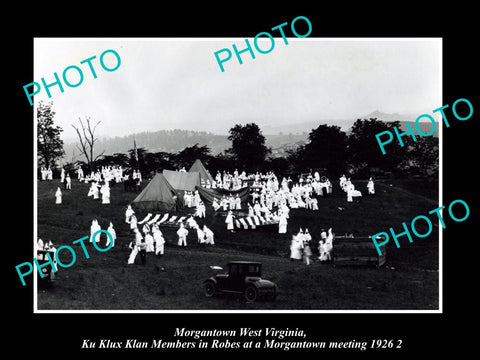 OLD LARGE HISTORIC PHOTO OF MORGANTOWN WEST VIRGINIA KU KLUX KLAN MEETING 1926 3