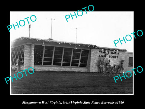 OLD HISTORIC PHOTO OF MORGANTOWN WEST VIRGINIA, THE STATE POLICE BARRACKS c1960