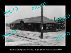 OLD HISTORIC PHOTO OF SAN DIMAS CALIFORNIA PACIFIC ELECTRIC RAILWAY STATION 1940